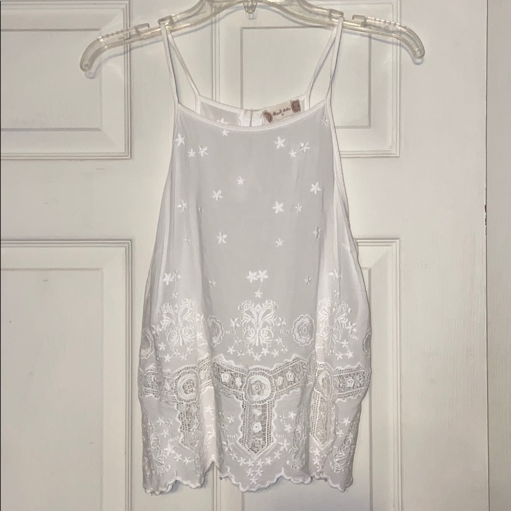 White lace tank